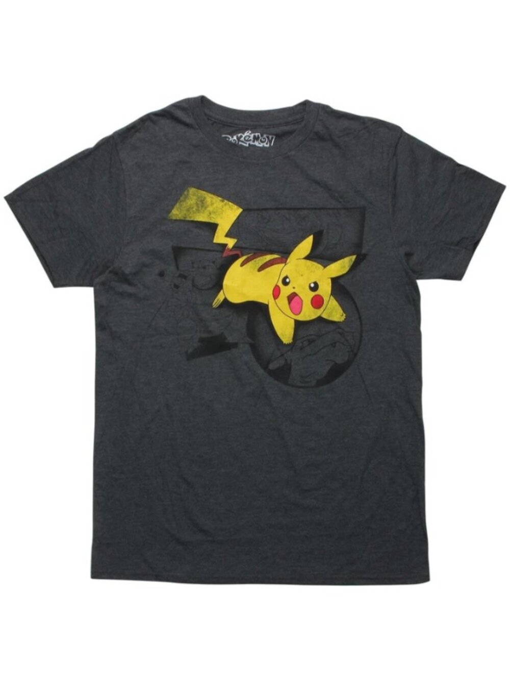 Pokemon Mens Pikachu Starter Evolutions Saga Distressed Print Shirt New XL, 2XL